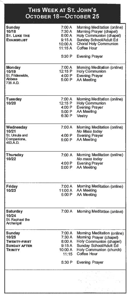 October 18 through October 25
